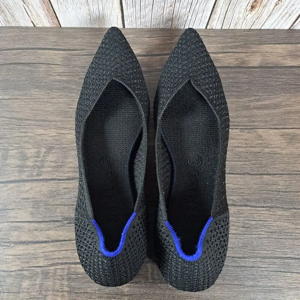 Rothy's The Point Black Honeycomb Ballet Flats Women's Sz 10 (Retired) - Picture 5 of 12